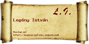 Legény István névjegykártya